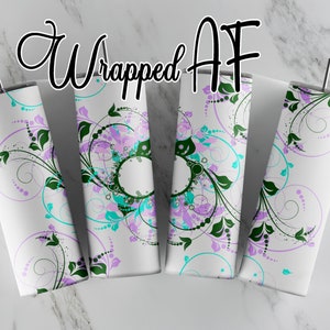 Flower 20oz Straight Tumbler Sublimation Design PNG