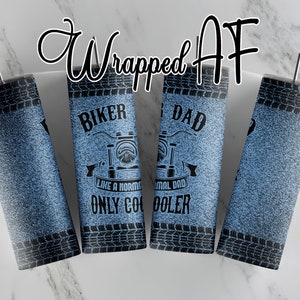 Biker Dad 20oz Straight Tumbler Sublimation Design