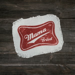 Mama Tried Frayed Hat Patches - Hat Patch - Cap Patch - Custom Hat Patch For Women - Pants Patch - Frayed Edge - Sew On Patches - Glue On