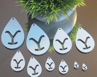 Y Teardrop Sublimation Earring Blanks - Wholesale Blanks - Single Sided Unisub - DIY Handmade Jewelry - Jewelry Blanks - Initial Cutout Drop
