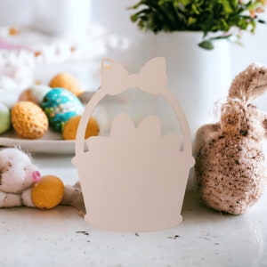 Easter Basket Sublimation Blank - Easter Basket Ornament Tag - Bulk Wholesale Sublimation Blank - One Sided Glossy Unisub - Keychain Charms