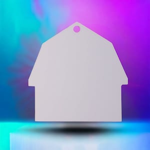 Barn Sublimation Blank - Country Ornament Gift Tag - Bulk Wholesale Sublimation Blank - One Sided Glossy Unisub - Barn Keychain Charms