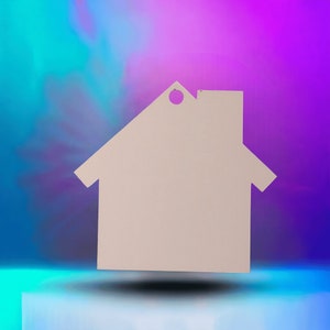 House Sublimation Blank - Realtor Ornament Gift Tag - Bulk Wholesale Sublimation Blank - One Sided Glossy Unisub - Keychain Charms