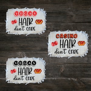 Gambling Hat Patch - Vegas Hair Frayed Patches Cap Patch - Custom Hat Patch - Casino Hair Patch For Women - Pants Patch Las Vegas Glue On