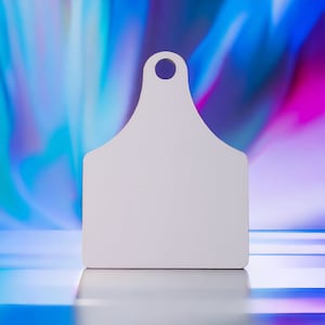 Cow Tag Ornament Sublimation Blank | Christmas Ornament Gift Tag | Bulk Wholesale Blanks | One Sided Glossy Unisub | Photo Blank Keychains