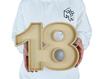 Mdf birthday numbers (2 joined numbers) / birthday gifts / fillable mdf numbers / fillable numbers / 18mm mdf