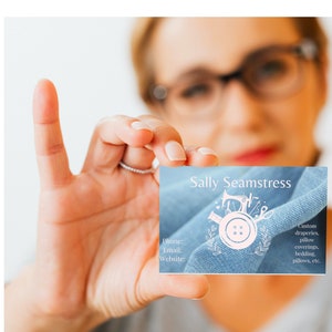 Business Card Canva Template for Seamstress Design