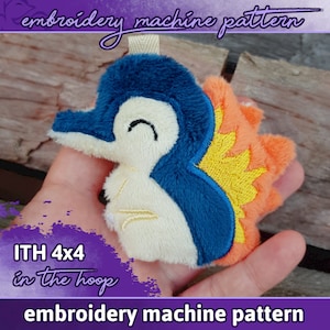 ITH PATTERN 4x4&quot; / 10 x 10 cm cyndaquil fiery gel plush