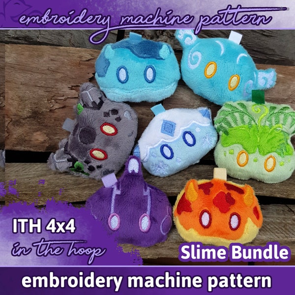 ITH PATTERN 4x4" / 10x10cm slime bundle genshin plush pyro cryo geo dendro anemo hydro electro