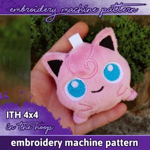 ITH PATTERN 4x4&quot; / 10 x 10 cm jigglypuff jigglypuff plush