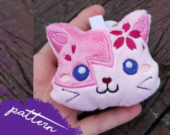 ITH PATTERN 4x4" / 10 x 10 cm sakura kitty plush (freebie)