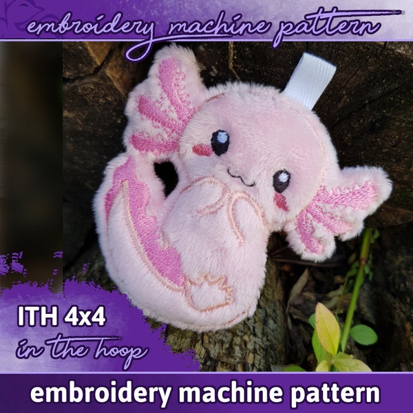 ITH PATTERN 4x4" / 10 x 10 cm axolotl plush