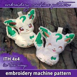 ITH PATTERN 4x4&quot; / 10 x 10 cm leafeon folipurba plush