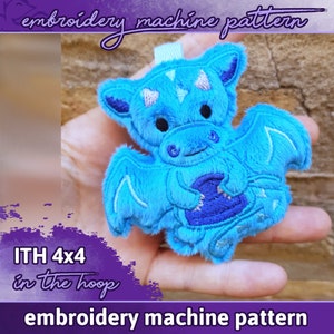 ITH PATTERN 4x4&quot; / 10 x 10 cm dragon plush