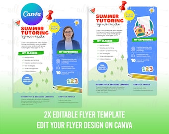 Bijles Flyer, bewerkbare bijles Flyer, aanpasbare onderwijs Flyer, CANVA Flyer, Premade Business Social Media Flyer, Diy Flyer-sjabloon