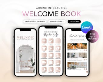 Airbnb Welcome Book Template: Digital Interactive Guest Guide (Canva)