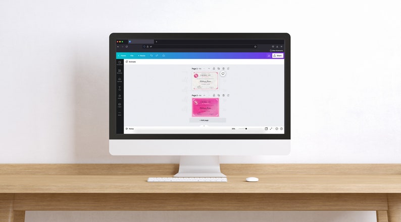 May include: A computer screen showing a website with two different designs for a certificate. The first design is a white certificate with a pink border and the text "Certificate of Completion" in a pink font. The second design is a pink certificate with a white border and the text "Certificate of Completion" in a white font.