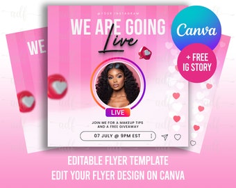 Diy Instagram Live Flyer, We Are Live Flyer, Instagram Live - Main Image