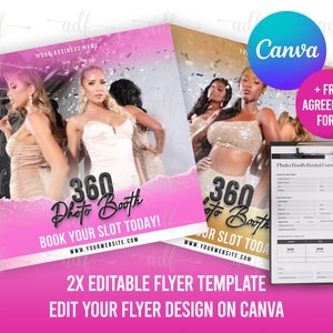 2x 360 Foto Booth Flyer, Vorgefertigter Business Social Media Flyer, Bewegungsbooth Flyer, Event Fotografie, DIY Booth Verleih Flyer Vorlage