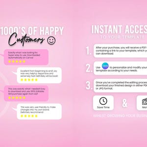 Paquete para negocios de globos: Menú, folletos, contrato y plantilla de sitio web (editable en Canva, descarga digital) imagen 2