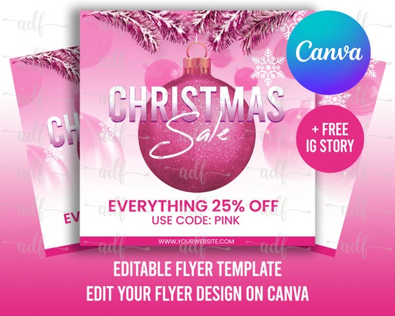 Christmas Decor Sale Flyer Ad Social Media Template