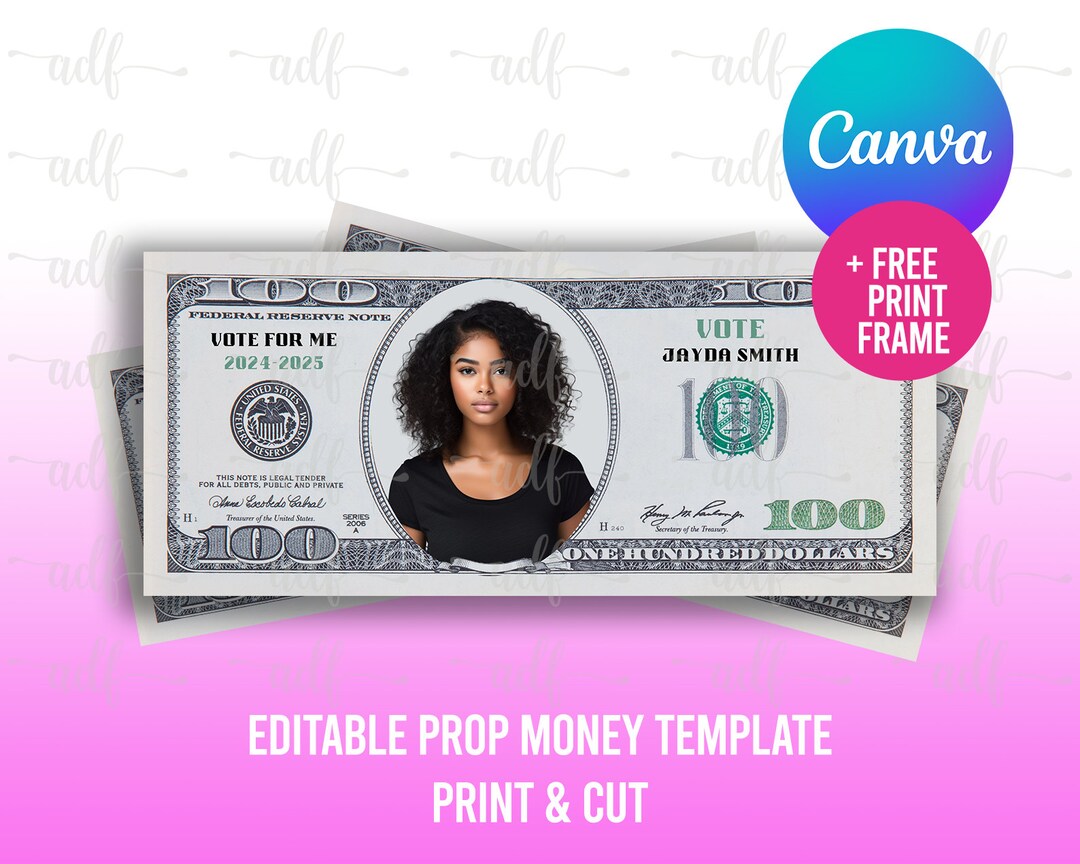 Campaign Money Template Canva Editable (digital Download