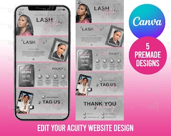 ACUITY SCHEDULING TEMPLATE, Hair Stylist, Hair Acuity Website Template, Hair Acuity Website Banner, Lash Acuity Booking Site, Acuity Banners