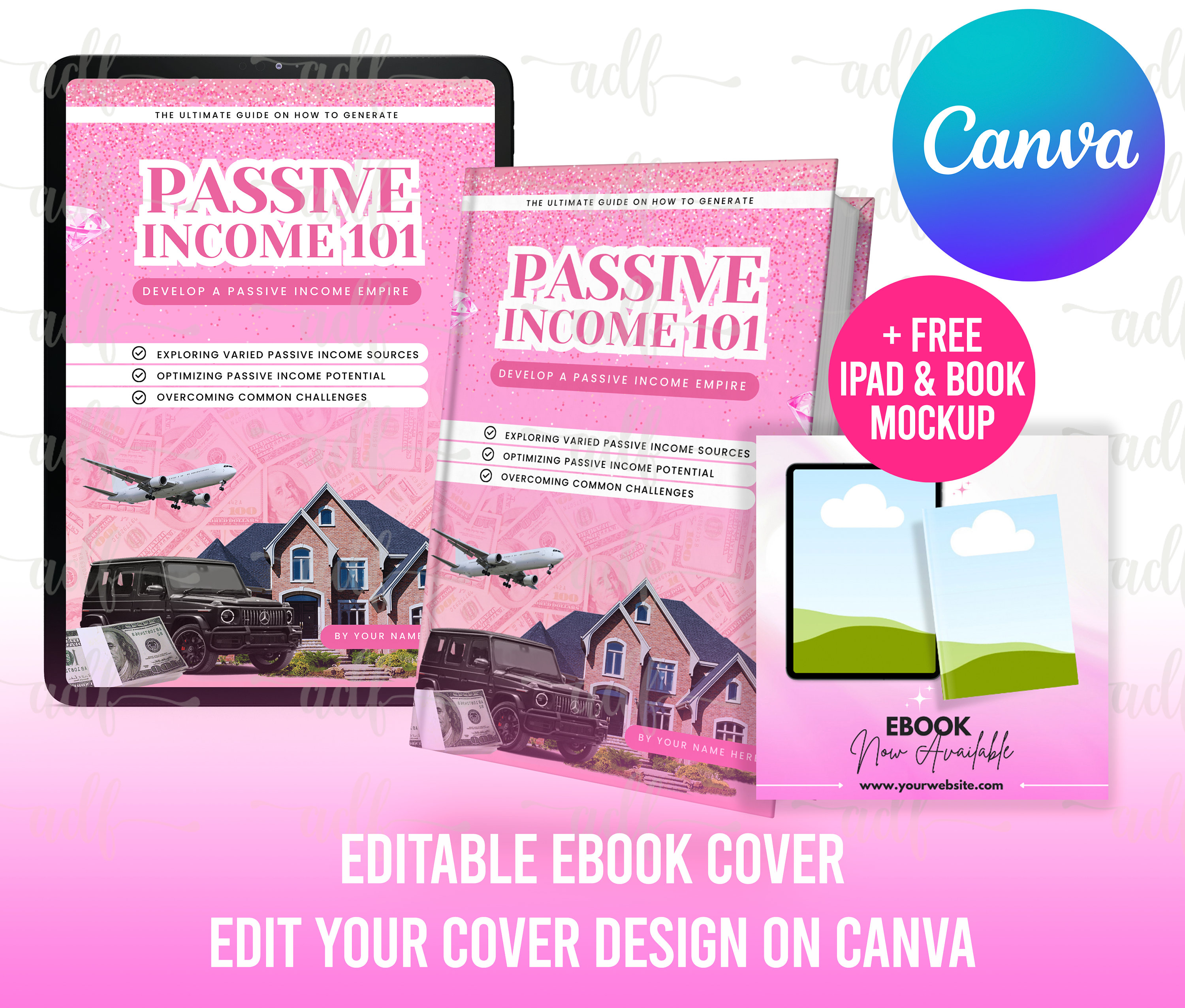 Ebook cover design passive income e book cover design etsy
