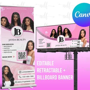 DIY Retractable Banner | Canva Retractable Banner | Billboard Banner | Event Banner | Hairstylist Retractable Banner | MUA Banner
