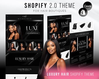 Shopify  2.0 Theme Luxury Hair Business , Beauty Business Shopify, Hair Extension Shopify, Aesthetic Hair Stylist Shopify Template