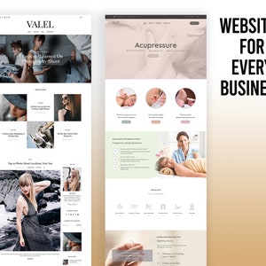 May include: A website design for an acupressure business. The website features a light green and white color scheme with a photo of a woman receiving an acupressure treatment. The text "Acupressure" is displayed in a large font at the top of the page. The website also includes a section with frequently asked questions and a section with information about the business's opening hours.
