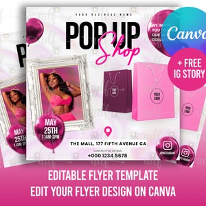 POP UP SHOP Flyer, Premade Business Social Media Flyer, Shopping Event Sales flyer, Grand Opening Flyer, Diy Flyer Template, Store Flyer
