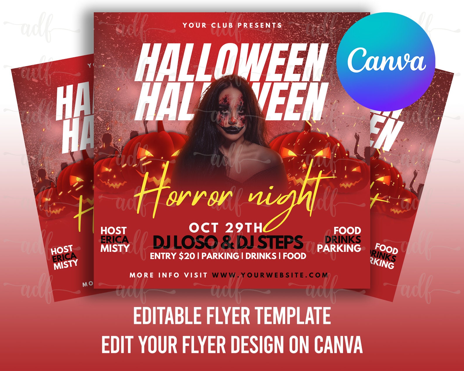 HALLOWEEN FLYER, DIY Flyer Template Design, Party Flyer, Fall Sale ...