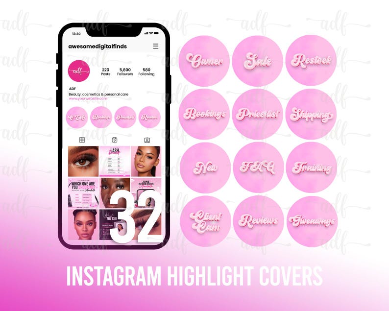 Highlights Include 32 Luxury Instagram Highlight Covers, Custom Icons Templates, Story ...