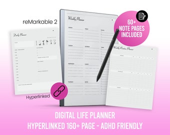reMarkable 2 Minimalistischer Digitaler Planer: 160+ Seiten (Digitaler Download)