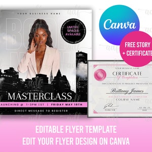 DIY Course Flyer, Canva Template, Editable Canva Flyer, Masterclass Flyer, Online Course Flyer Template, Training Course Flyer Template