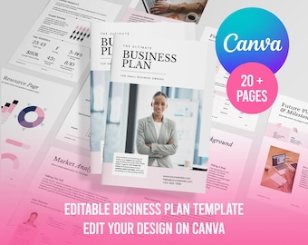 Small Business Plan Template, Canva Business Plan, Professional Business Plan, Business Plan Analysis, Start Up Workbook