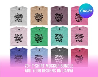 70+ Gildan 5000 T-Shirt Mockup Bundle, Flat Lay G5000 Heavy Cotton Tee Mockups, Crewneck Unisex T-Shirt Mock Up Pack, Simple Apparel Mockups
