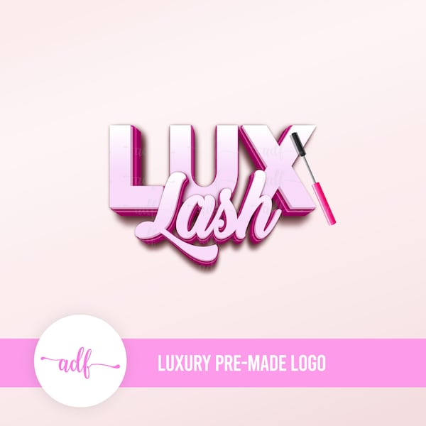 Lash Logo, Beauty Logo, Nail Logo, Aesthetics Logo, Lash logo, Pretty Pink Logo, Premade Logo, Custom Logo, Hairdressing logo, Lash Art