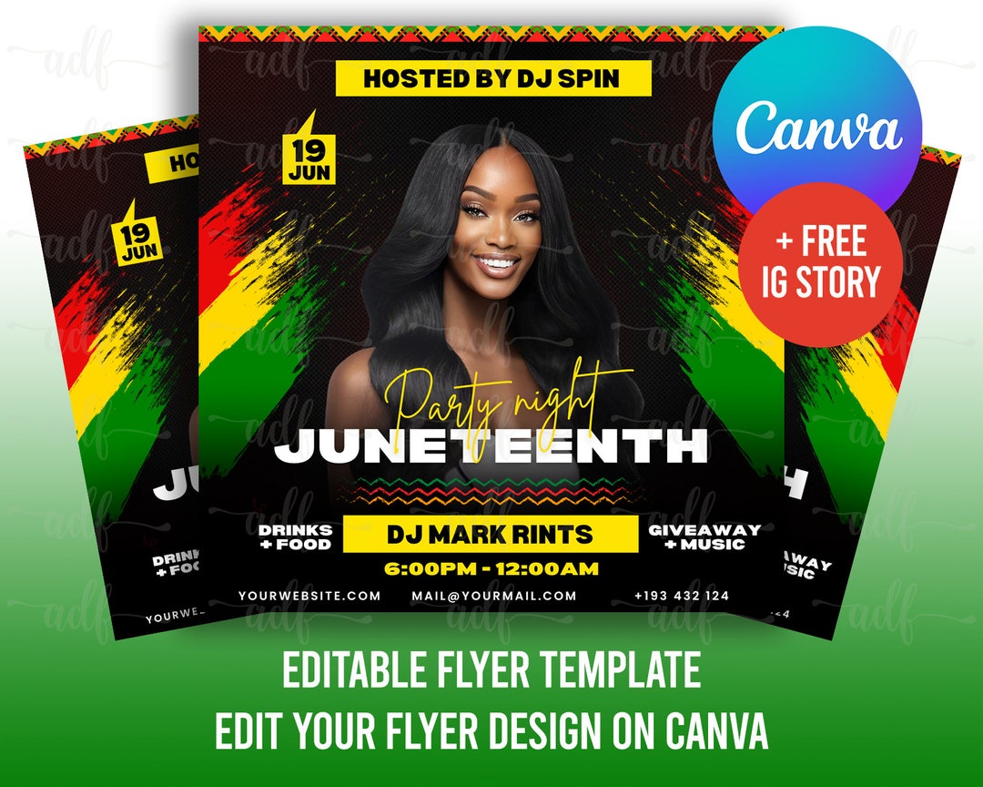 Editable Juneteenth Flyer Template, Juneteenth Party, Juneteenth ...