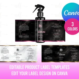 BOTTLE LABEL, Spray Bottle Label, Essential Oil Label, Hair Oil Label, Beauty Product Label, Diy Label Template, Hair Growth Oil