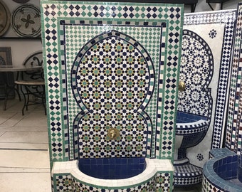 Large Moroccan mosaic fountain - Wall mosaic fountain - garden furniture - Mosaic Fountain - diy water fountain