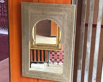 Brass Gold Mirror - moroccan miroor - dresser mirror - Arch Mirror - Moroccan decor