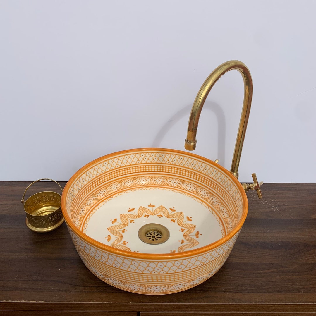 Orange Sink & Bathroom Decor Kitchen Sink Double Sink - Etsy