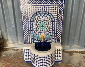 Elevate Your Garden's Beauty with Moroccan Zellige Fountain, Mosaic Fountain for Outdoor/Indoor