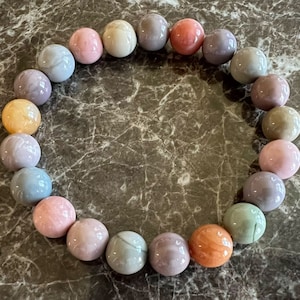 Alashan Agate Bracelet with candy colour, 100% natural, high quality, stretch bracelet, healing gemstone
