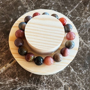 Alashan Agate Bracelet with auroral colour, 100% natural, high quality, stretch bracelet
