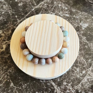 Alashan Agate Bracelet with pastel colour, 100% natural, high quality, stretch bracelet, healing gemstone