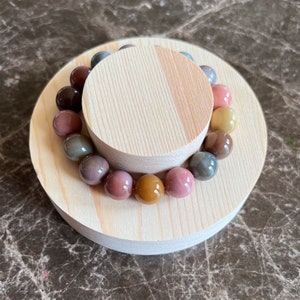 Alashan Agate Bracelet with multicolored and oil painting pattern, 100% natural, high quality, stretch bracelet