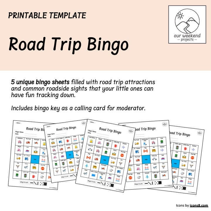 Road Trip Bingo Printables For Families